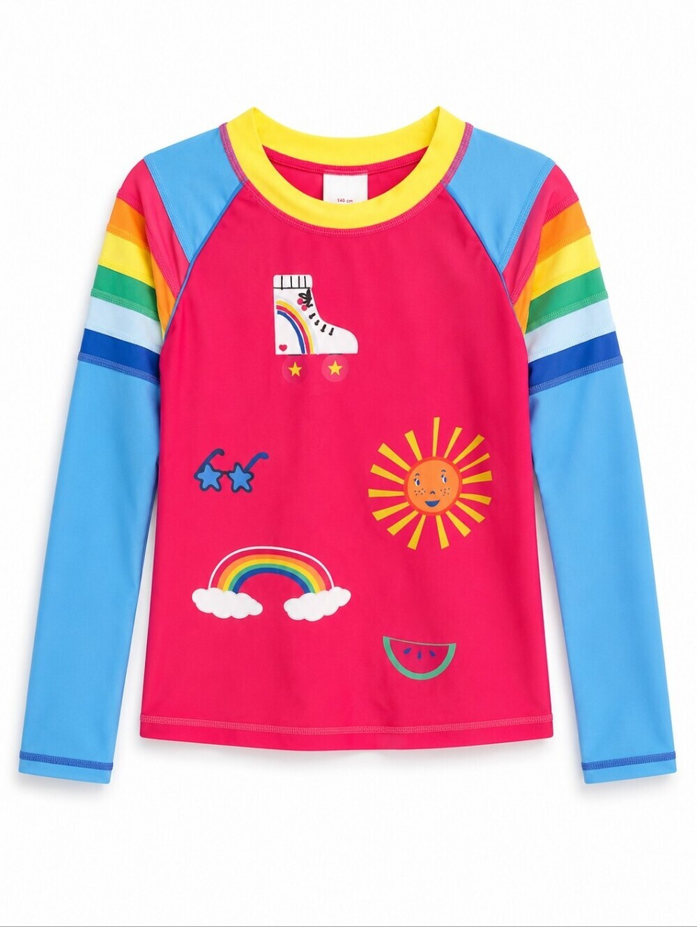 Hanna Andersson Girls Rainbow Summer Themed Swim Rash Guard Sz 10 (140 cm) Beach